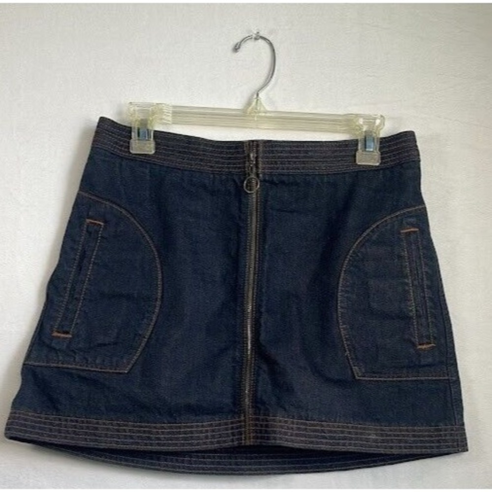 Abercrombie & Fitch Mini Skirt Women Size‎ 4 Demin Full Zip Front